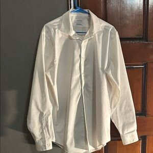 Calvin Klein Men's Off-White Dress Shirt - Long Sleeve
